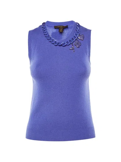 Pre-owned Louis Vuitton Neck Chain Sleeveless Top In Purple