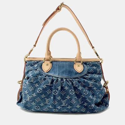 Pre-owned Louis Vuitton Neo Cabby Blue Monogram Denim Size Mm