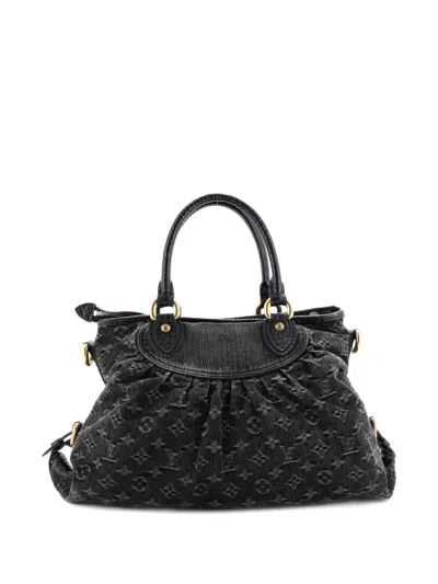 Pre-owned Louis Vuitton Neo Cabby Handbag Denim Mm Tote Bag In Black