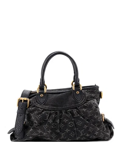 Pre-owned Louis Vuitton Neo Cabby Handbag Monogram Denim Mm Tote Bag In Black