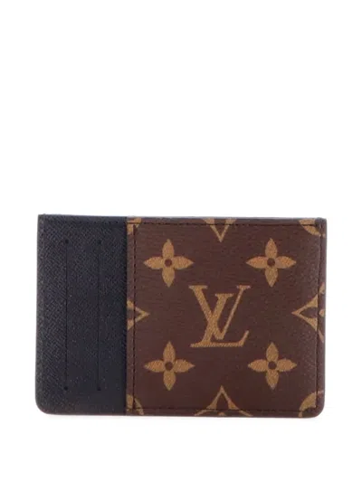 Pre-owned Louis Vuitton Neo Macassar Monogram Canvas Card Holder In Brown