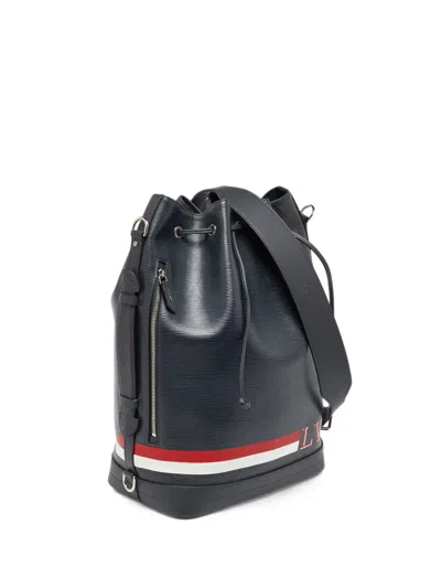 Pre-owned Louis Vuitton Neo Marin Leather Bucket Bag In Blue