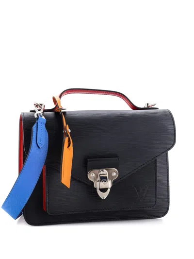 Pre-owned Louis Vuitton Neo Monceau Handbag Epi Leather Satchel In Black
