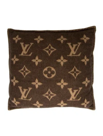 Pre-owned Louis Vuitton Neo Monogram Throw Pillow In Brown