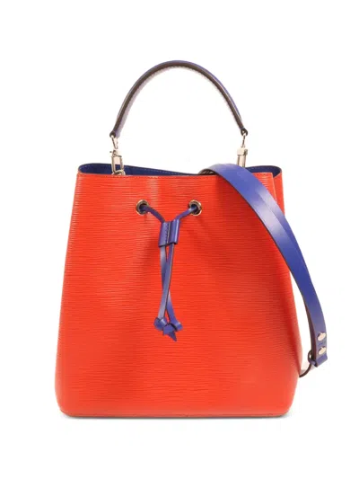 Pre-owned Louis Vuitton Neo Noe Mm Epi Leather Bucket Bag In Orange