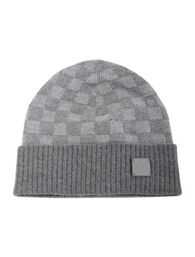 Pre-owned Louis Vuitton Neo Petit Damier Beanie In Gray