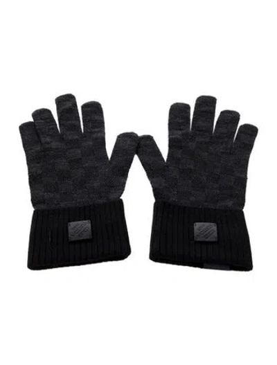 Pre-owned Louis Vuitton Néo Petit Damier Gloves In Black