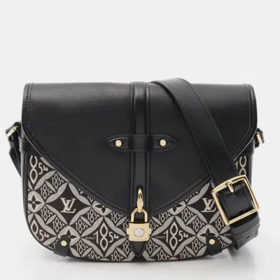 Pre-owned Louis Vuitton Neo Saumur Mm Since 1854 Shoulder Bag Canvas And Leather With Monogram Jacquard Black White