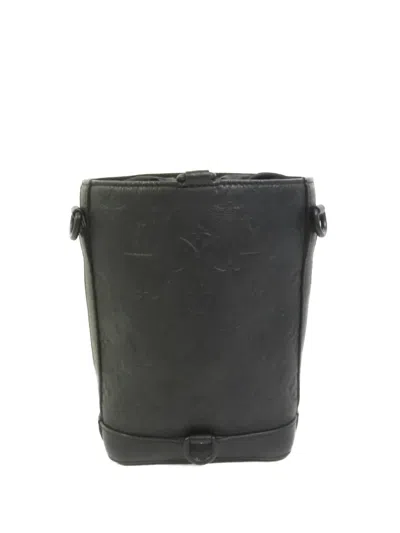 Pre-owned Louis Vuitton Neo Sling Monogram Shadow Bucket Bag In Black