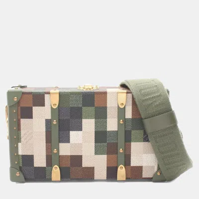 Pre-owned Louis Vuitton Neo Wallet Trunk Damouflage Green Coated Canvas Leather Shoulder Bag In Multi