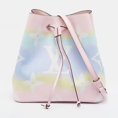 Pre-owned Louis Vuitton Néonoé Escale Mm Pastel Tie Dye Monogram Canvas Bag In Multi