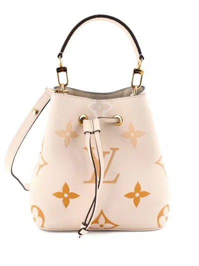 Pre-owned Louis Vuitton Neonoe Handbag By The Pool Monogram Empreinte Giant Bb Bucket Bag In Neutral