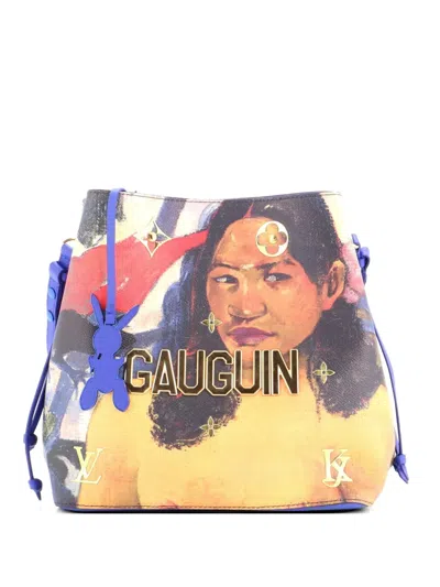 Pre-owned Louis Vuitton Neonoe Handbag Limited Edition Jeff Koons Gauguin Print Canvas Bucket Bag In Blue