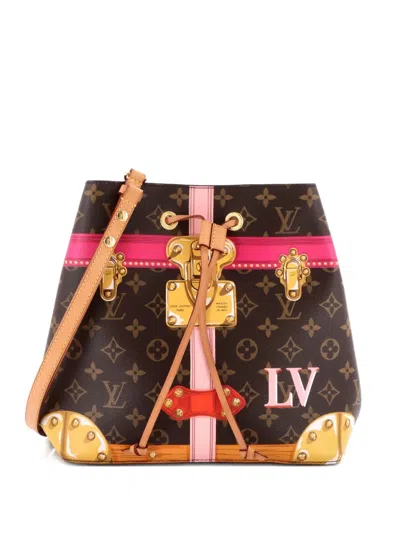 Pre-owned Louis Vuitton Neonoe Handbag Limited Edition Summer Trunks Monogram Canvas Bucket Bag In Brown