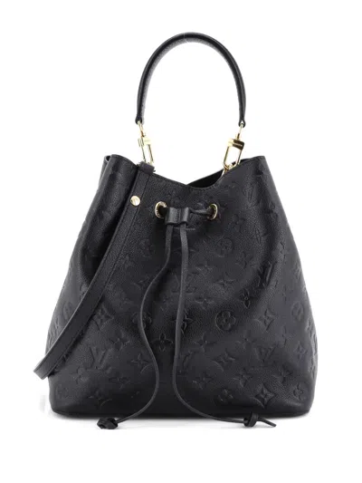 Pre-owned Louis Vuitton Neonoe Handbag Monogram Empreinte Leather Mm Bucket Bag In Black