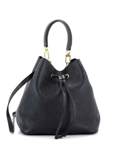 Pre-owned Louis Vuitton Neonoe Handbag Monogram Empreinte Leather Mm Bucket Bag In Black