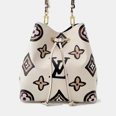 Pre-owned Louis Vuitton Neonoe Wild At Heart Monogram Giant Handbag In Sand