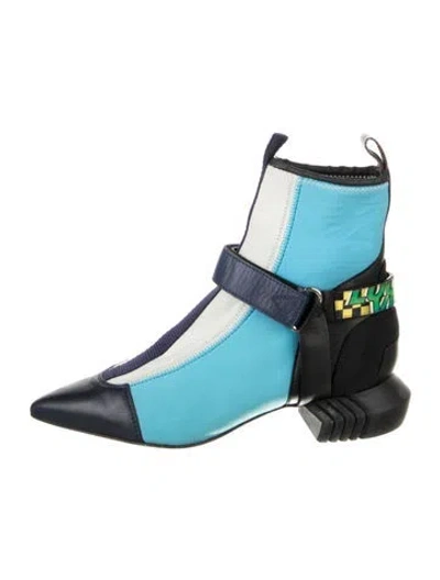 Pre-owned Louis Vuitton Neoprene Colorblock Pattern Boots In Blue