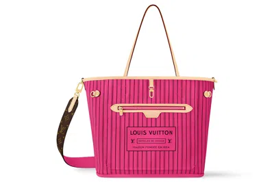 Pre-owned Louis Vuitton Neverfull Bandouliere Mm Inside Out Monogram/rose Pondichery