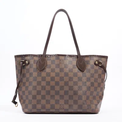 Pre-owned Louis Vuitton Neverfull Damier Ebene Coated Canvas Shoulder Bag In Brown