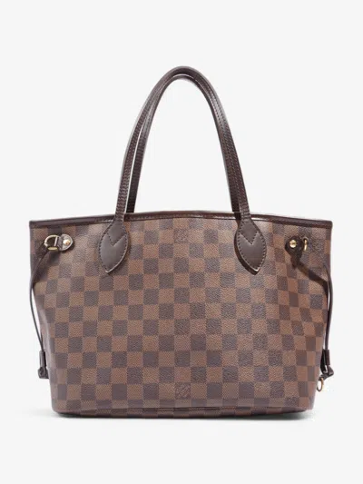 Pre-owned Louis Vuitton Neverfull Damier Ebene Coated Canvas Tote Bag In Gold