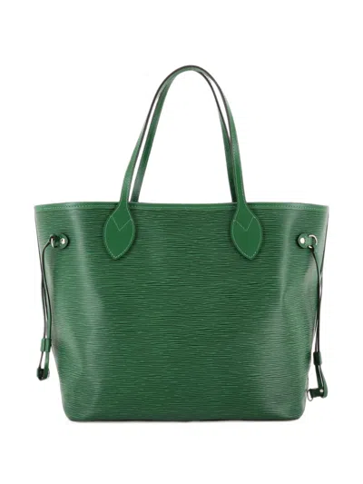 Pre-owned Louis Vuitton Neverfull Epi Leather Mm Tote Bag In Green