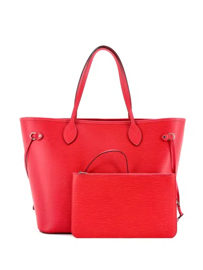 Pre-owned Louis Vuitton Neverfull Epi Leather Mm Tote Bag In Red