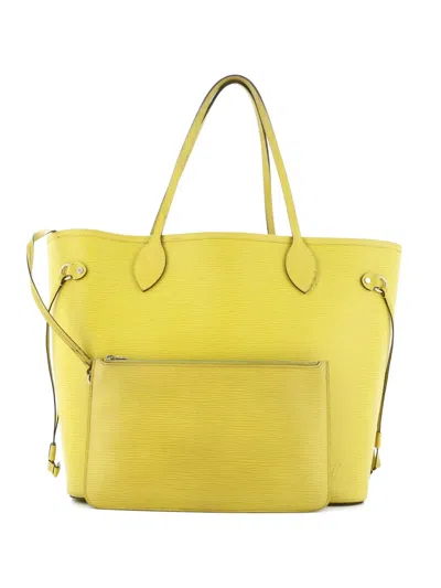Pre-owned Louis Vuitton Neverfull Epi Leather Mm Tote Bag In Yellow
