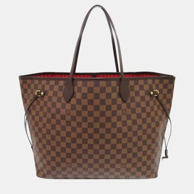 Pre-owned Louis Vuitton Neverfull Gm Damier Ebene Tote Bag In Brown