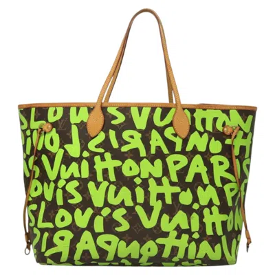 Pre-owned Louis Vuitton Neverfull Gm Green Canvas Tote Bag ()