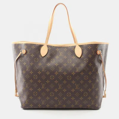 Pre-owned Louis Vuitton Neverfull Gm Shoulder Tote Bag Monogram Canvas Brown