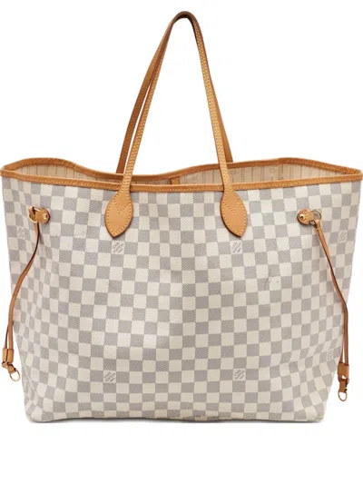 Pre-owned Louis Vuitton Neverfull Gm Tote Bag In White