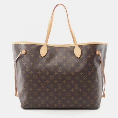 Pre-owned Louis Vuitton Neverfull Gm Tote Bag Coated Canvas And Leather Monogram Brown