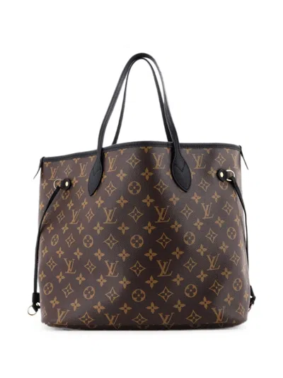 Pre-owned Louis Vuitton Neverfull Inside Out Monogram Canvas And Leather Mm Tote Bag In Brown