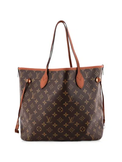 Pre-owned Louis Vuitton Neverfull Inside Out Monogram Canvas And Leather Mm Tote Bag In Brown