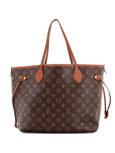 Pre-owned Louis Vuitton Neverfull Inside Out Monogram Canvas And Leather Mm Tote Bag In Brown