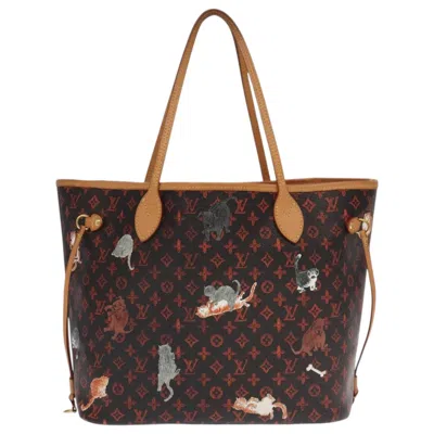 Pre-owned Louis Vuitton Neverfull Mm Black Canvas Tote Bag ()