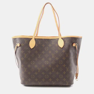 Pre-owned Louis Vuitton Neverfull Mm Brown Monogram Canvas Shoulder Tote