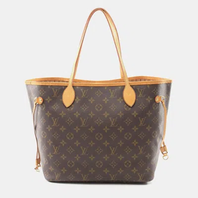 Pre-owned Louis Vuitton Neverfull Mm Brown Monogram Canvas Tote