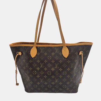 Pre-owned Louis Vuitton Neverfull Mm Brown Monogram Canvas Tote Bag