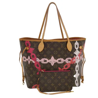 Pre-owned Louis Vuitton Neverfull Mm Canvas Tote Bag () In Brown