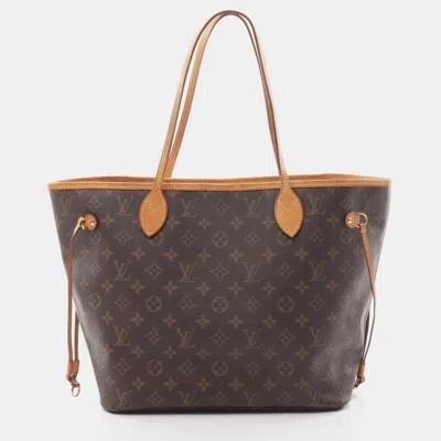 Pre-owned Louis Vuitton Neverfull Mm Monogram Shoulder Bag Tote Bag Pvc Leather Brown