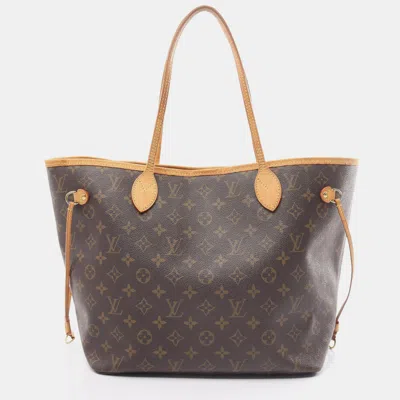 Pre-owned Louis Vuitton Neverfull Mm Monogram Shoulder Bag Tote Bag Pvc Leather Brown