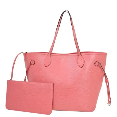 Pre-owned Louis Vuitton Neverfull Mm Pink Leather Tote Bag ()