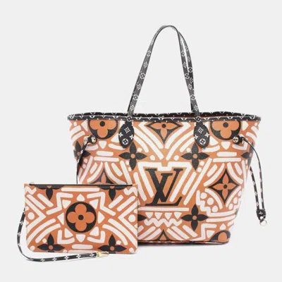 Pre-owned Louis Vuitton Neverfull Mm Tote Bag Coated Canvas Monogram Giant Brown Multicolor