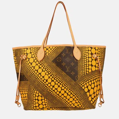 Pre-owned Louis Vuitton Neverfull Mm Yellow/brown Monogram Canvas Tote