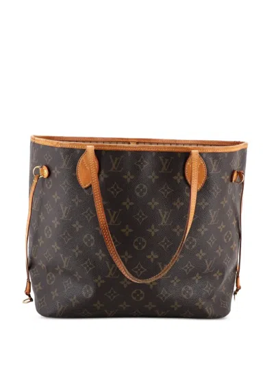 Pre-owned Louis Vuitton Neverfull Monogram Canvas Mm Tote Bag In Brown