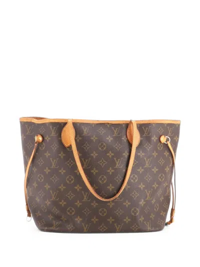 Pre-owned Louis Vuitton Neverfull Monogram Canvas Mm Tote Bag In Brown