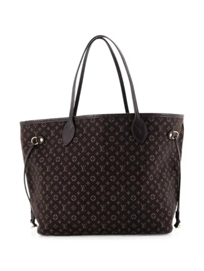 Pre-owned Louis Vuitton Neverfull Monogram Idylle Mm Tote Bag In Brown