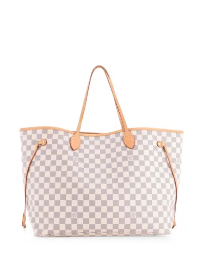 Pre-owned Louis Vuitton Neverfull Nm Damier Gm Tote Bag In White